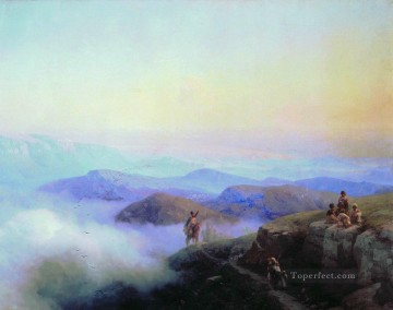 chains of the caucasus mountains 1869 Romantic Ivan Aivazovsky Russian Oil Paintings